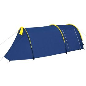Camping Tent 4 Persons Navy Blue/Yellow Camping Tent 4 Persons Navy Blue/Yellow